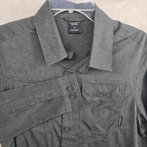 HIMALI Size Small Jetsetter Ultra‎ Vent Button Down Shirt Long Sleeve Gray